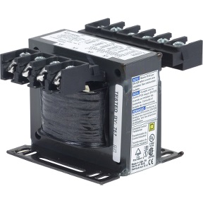 Schneider Electric Control Transformer; 50 VA; 208V/360V/416V/520V; 220V/380V/440V/550V; 230V/400V/460V/575V; 240V/416V/480V/600V Primary; 85V/104V/115V; 90V/110V/120V; 95V/115V/125V; 99V/120V/130V Secondary; Single-Phase; No Fusing